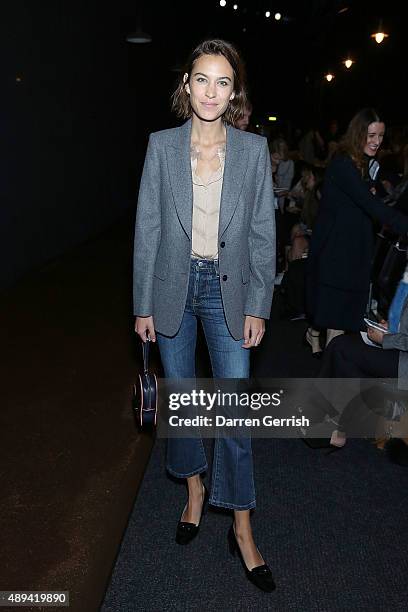 Alexa Chung attends the Erdem show during London Fashion Week Spring/Summer 2016 on September 21, 2015 in London, England.