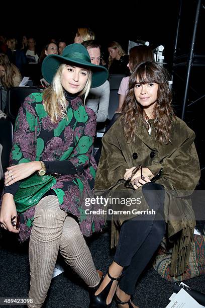 Elisabeth von Thurn und Taxis and Miroslava Duma attend the Erdem show during London Fashion Week Spring/Summer 2016 on September 21, 2015 in London,...