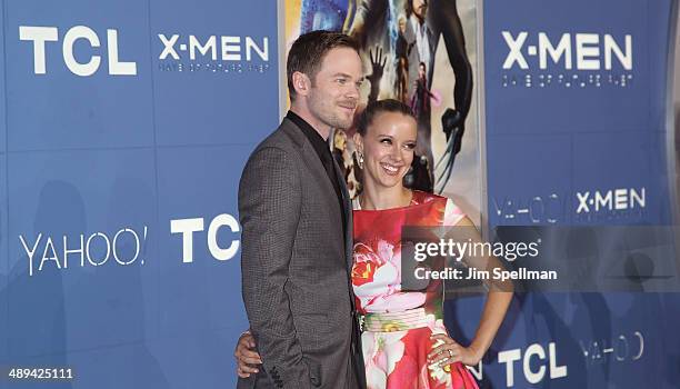 Actor Shawn Ashmore and guest attend the "X-Men: Days Of Future Past" World Premiere - Outside Arrivals at Jacob Javits Center on May 10, 2014 in New...