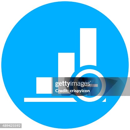 Bar Graph icon on a round button. Bar Graph icon on a round button.