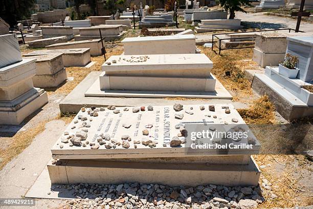 oskar schindler grave in jerusalem - oskar schindler stock pictures, royalty-free photos & images