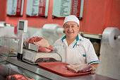 Business owner working in the butchery