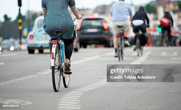 healthy people bicycle - fietser stockfoto's en -beelden