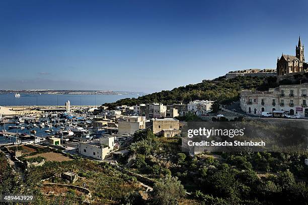 General view in the valley of the Mgarr harbour on May 09, 2014 on Gozo Island, Malta.