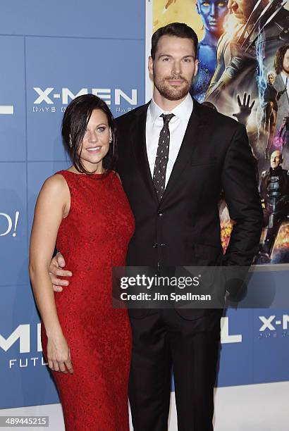 Actor Daniel Cudmore and wife Stephanie Rae Cudmore attend the "X-Men: Days Of Future Past" World Premiere - Outside Arrivals at Jacob Javits Center...