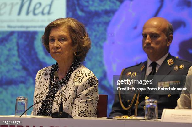 Queen Sofia attends the opening of the III International Congress on Research and Innovation In Neurodegenerative Diseases on September 21, 2015 in...
