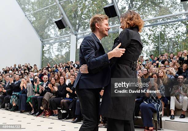 Christopher Bailey, Burberry Chief Creative and Chief Executive Officer, and singer Alison Moyet attend the Burberry Womenswear Spring/Summer 2016...
