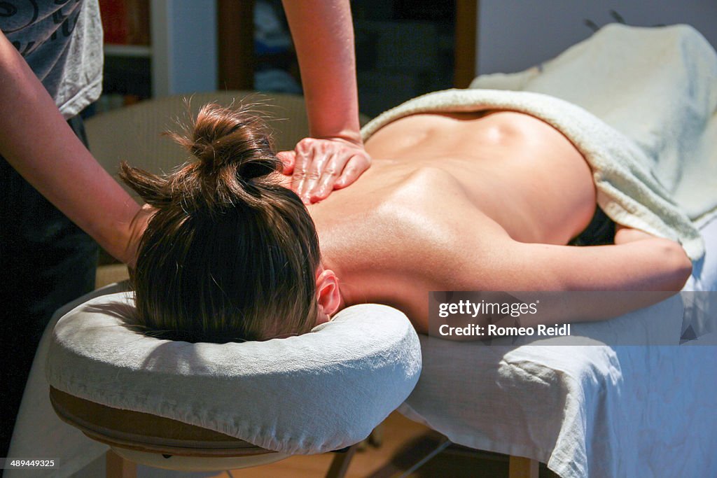 Woman under massage