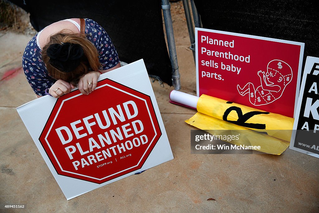 Anti-Abortion Activists Protest At Proposed Site Of Planned Parenthood Office