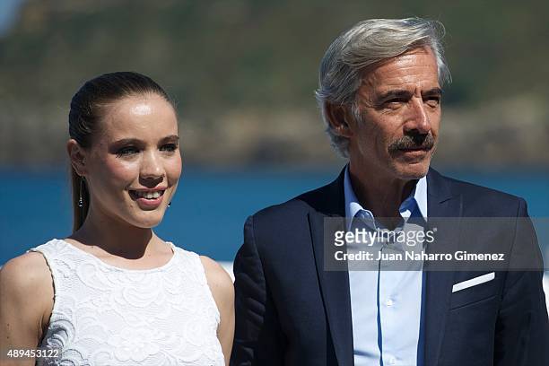 Sofia Brito and Imanol Arias attend 'Eva No Duerme' photocall during 63rd San Sebastian Film Festival on September 21, 2015 in San Sebastian, Spain.