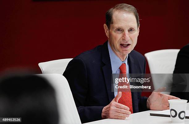 Senator Ron Wyden, a Democrat from Oregon, speaks during an interview in New York, U.S., on Monday, Sept. 21, 2015. "Tomorrow I will roll out a fresh...