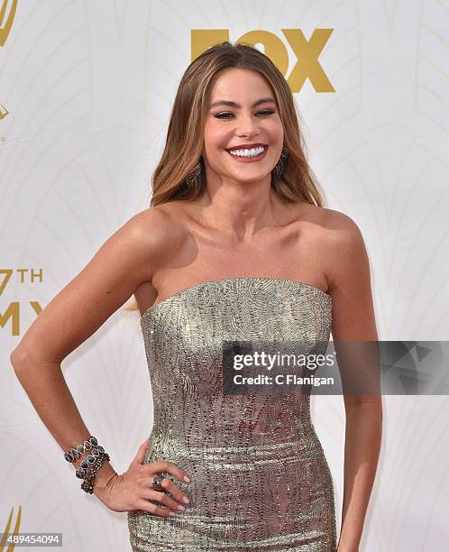 Sofia Vergara attends the 67th Annual Primetime Emmy Awards at Microsoft Theater on September 20, 2015 in Los Angeles, California.
