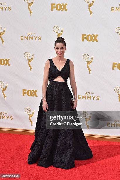 Amanda Peet attends the 67th Annual Primetime Emmy Awards at Microsoft Theater on September 20, 2015 in Los Angeles, California.