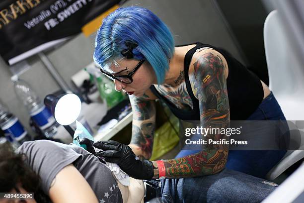 The 6th annual Italian Tattoo Artists Show 2015 at Palavela of Turin attracts more than 250 tattoo artists from all over Italy and three of the best...