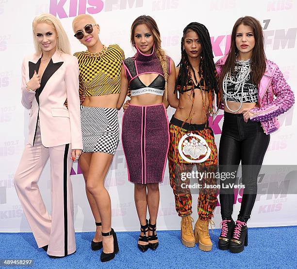 Lauren Bennett, Paula Van Oppen, Emmalyn Estrada, Simone Battle and Natasha Slayton of the group G.R.L. Attend 102.7 KIIS FM's 2014 Wango Tango at...