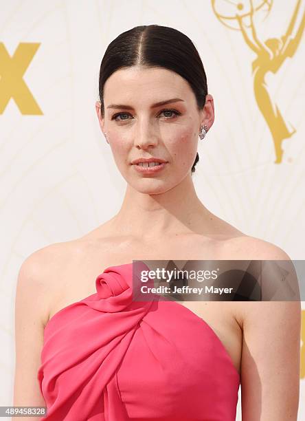 Actress Jessica Pare attends the 67th Annual Primetime Emmy Awards at Microsoft Theater on September 20, 2015 in Los Angeles, California.