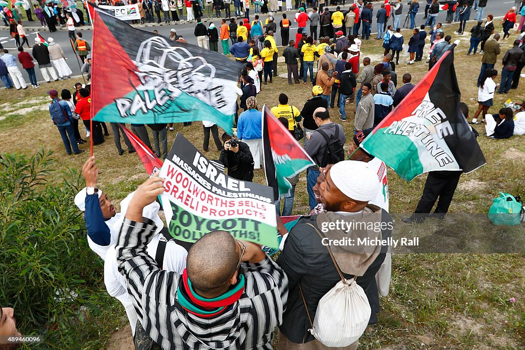 Pro-Palestinian Movement Protest Outside Tonight's Pharrell Williams Show