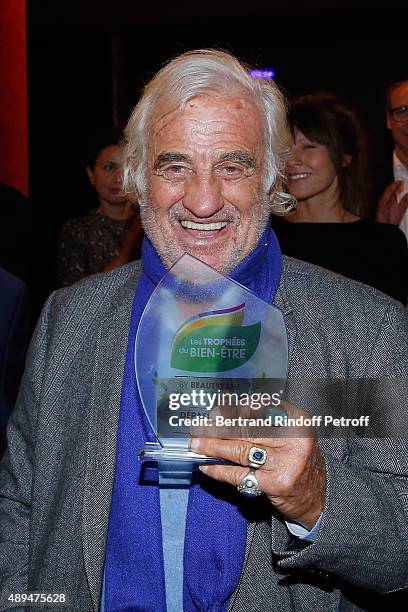 Actor Jean-Paul Belmondo and his Award attends the 'Trophees du Bien-Etre' by Beautysane : First Award Ceremony to Benefit 'Mimi Ullens Foundation'....
