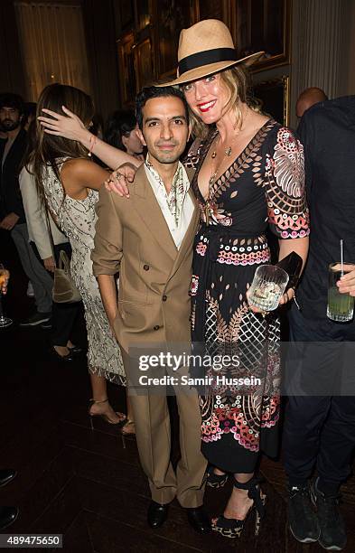 Alice Temperley and Imran Amed attend the Business Of Fashion 500 Gala Dinner during London Fashion Week Spring/Summer 2016 on September 21, 2015 in...