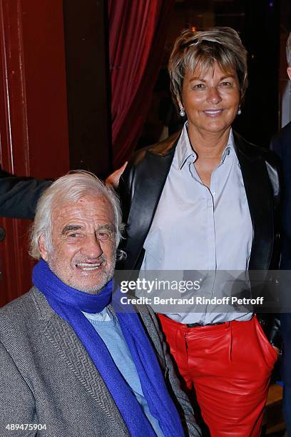 Actor Jean-Paul Belmondo and President of 'Mimi Foundation' Myriam Ullens de Schooten attend the 'Trophees du Bien-Etre' by Beautysane : First Award...