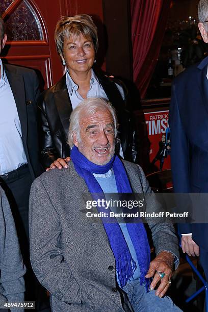 Actor Jean-Paul Belmondo and President of 'Mimi Foundation' Myriam Ullens de Schooten attend the 'Trophees du Bien-Etre' by Beautysane : First Award...