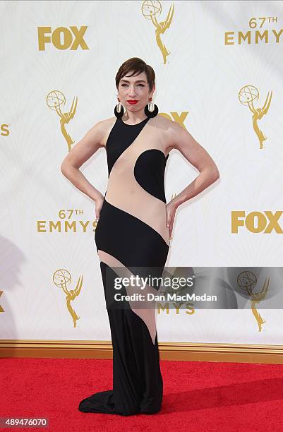 Actress Naomi Grossman arrives at the 67th Annual Primetime Emmy Awards at the Microsoft Theater on September 20, 2015 in Los Angeles, California.