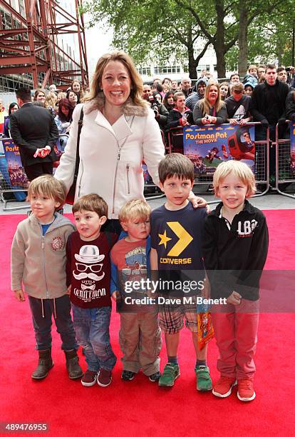 Sarah Beeny and guests attend the World Premiere of "Postman Pat" at Odeon West End on May 11, 2014 in London, England.