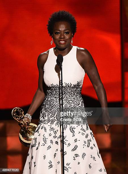 Actress Viola Davis accepts Outstanding Lead Actress in a Drama Series award for 'How to Get Away with Murder' onstage during the 67th Annual...