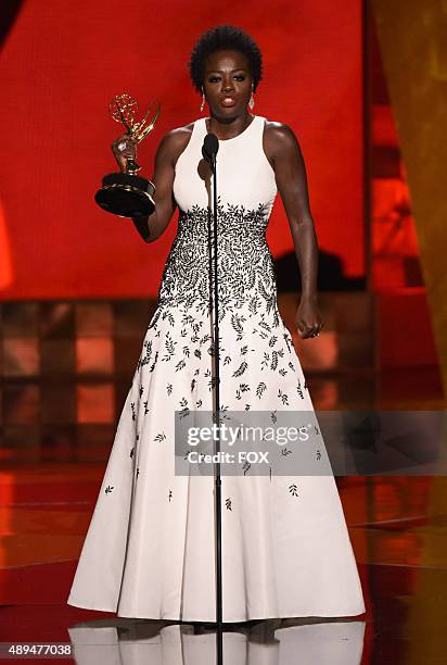 Actress Viola Davis accepts Outstanding Lead Actress in a Drama Series award for 'How to Get Away with Murder' onstage during the 67th Annual...