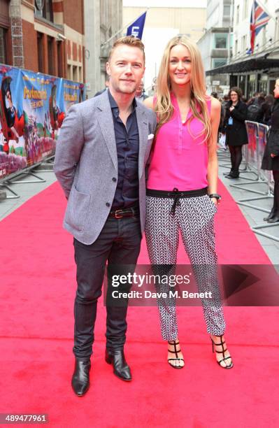 Ronan Keating and Storm Keating attend the World Premiere of "Postman Pat" at Odeon West End on May 11, 2014 in London, England.