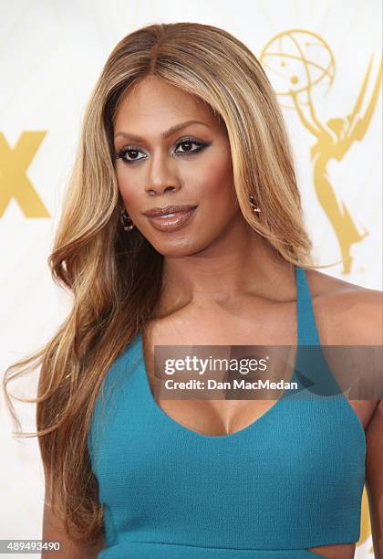 Actress Laverne Cox arrives at the 67th Annual Primetime Emmy Awards at the Microsoft Theater on September 20, 2015 in Los Angeles, California.