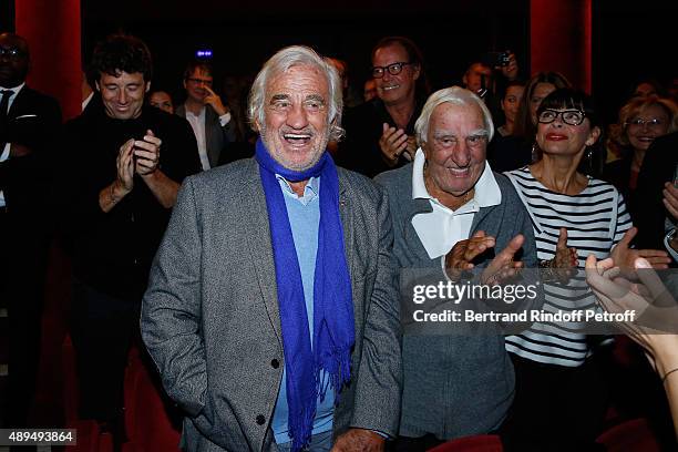 Actors Jean-Paul Belmondo, who receives an Award, Charles Gerard and Mathilda May attend the 'Trophees du Bien-Etre' by Beautysane : First Award...
