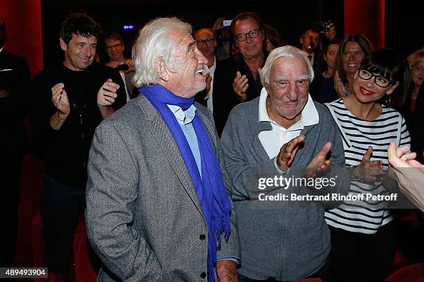 Patrick Bruel, Actors Jean-Paul Belmondo, who receives an Award, Charles Gerard and Mathilda May attend the 'Trophees du Bien-Etre' by Beautysane :...