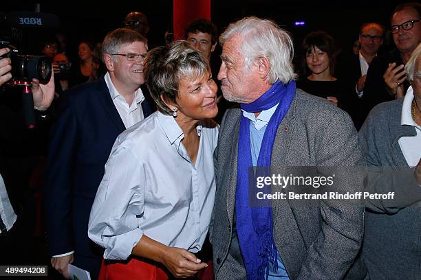 Of Beautysane Sylvain Bonnet, President of 'Mimi Foundation' Myriam Ullens de Schooten and Actor Jean-Paul Belmondo, who receives an Award, attend...