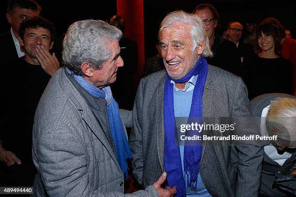 Claude Lelouch and Jean-Paul Belmondo, who receives an Award, attend the 'Trophees du Bien-Etre' by Beautysane : First Award Ceremony to Benefit...