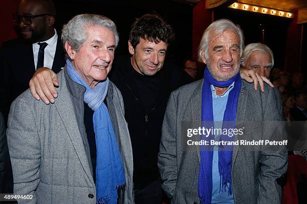 Claude Lelouch, Patrick Bruel and Jean-Paul Belmondo, who receives an Award, and attend the 'Trophees du Bien-Etre' by Beautysane : First Award...