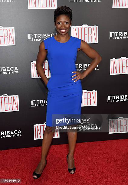 Montego Glover attends "The Intern" New York Premiere at Ziegfeld Theater on September 21, 2015 in New York City.