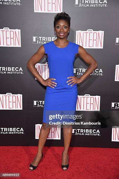 Montego Glover attends "The Intern" New York Premiere at Ziegfeld Theater on September 21, 2015 in New York City.