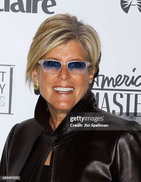 Personality Suze Orman attends the "American Masters: The Women's List" premiere at Hearst Tower on September 21, 2015 in New York City.