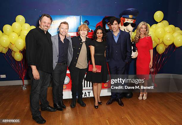 Director Mike Disa, Ronan Keating, Rupert Grint, Parminder Nagra, Stephen Mangan and Susan Duerden attend the World Premiere of "Postman Pat" at...