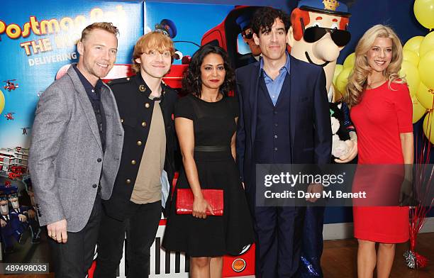 Ronan Keating, Rupert Grint, Parminder Nagra, Stephen Mangan and Susan Duerden attend the World Premiere of "Postman Pat" at Odeon West End on May...