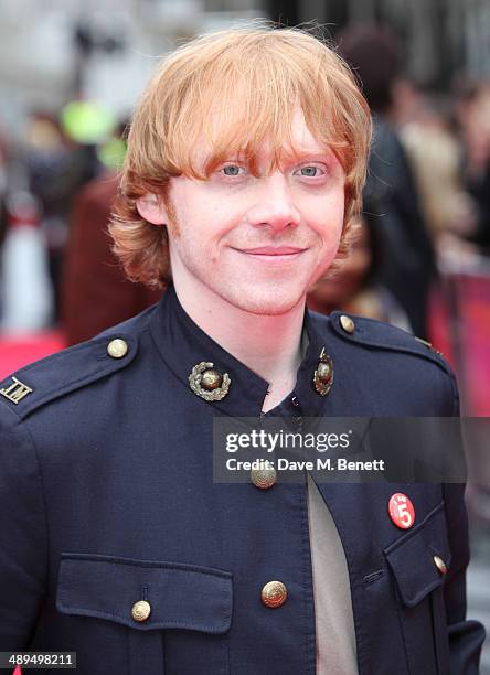 Rupert Grint attends the World Premiere of "Postman Pat" at Odeon West End on May 11, 2014 in London, England.