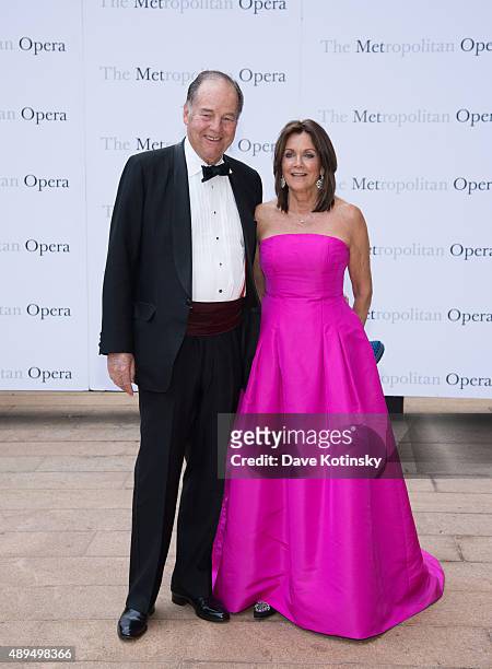 Thomas Kean and President Emeritus of the Metropolitan Opera Guild Susan S. Braddock attend the Metropolitan Opera 2015-2016 season opening night of...