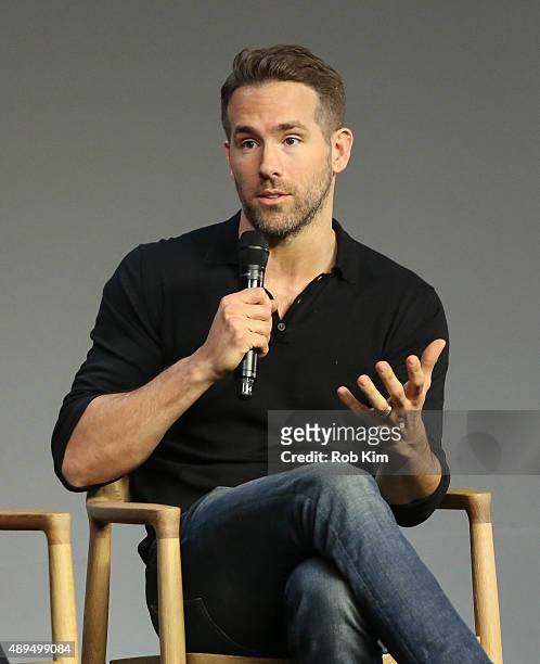 Ryan Reynolds attends Meet The Actor: Ryan Reynolds, "Mississippi Grind" at Apple Store Soho on September 21, 2015 in New York City.