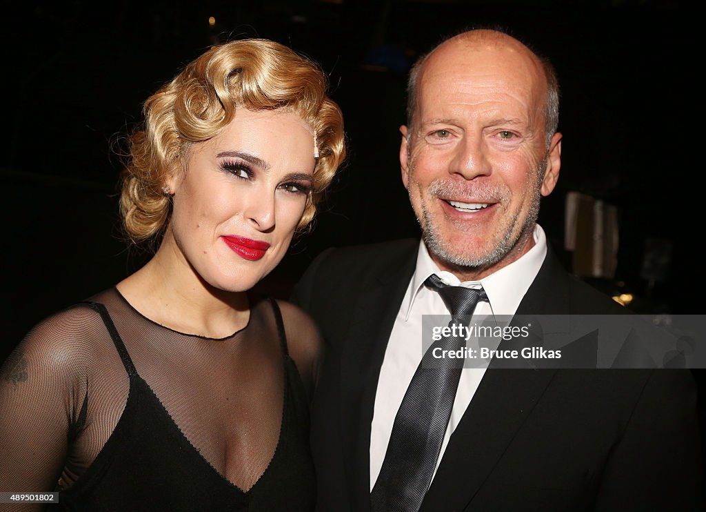 William Rumer Rumer Willis and father Bruce Willis pose backstage as Rumer makes ...