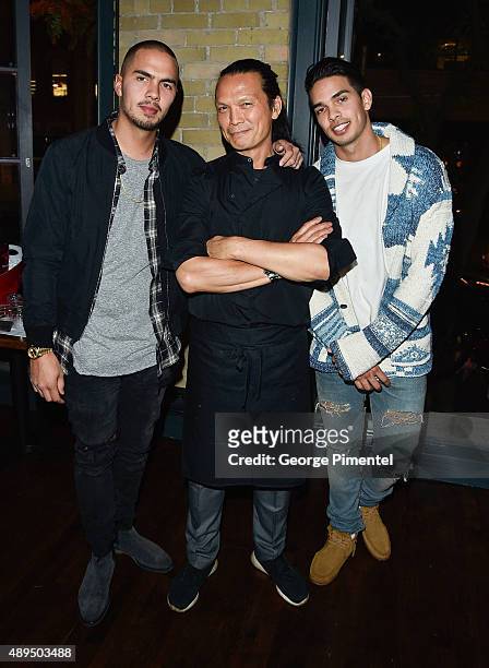 Kai Bent-Lee, Susur Lee and Levi Bent-Lee attend the Grand Opening Of...  News Photo - Getty Images