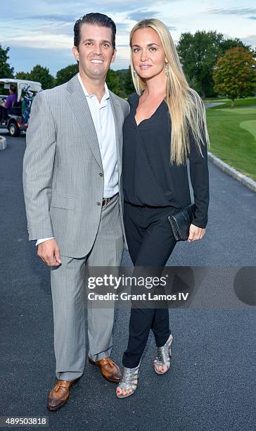 Donald Trump Jr. And Vanessa Trump attend the 9th Annual Eric Trump Foundation Golf Invitational Auction & Dinner at Trump National Golf Club...