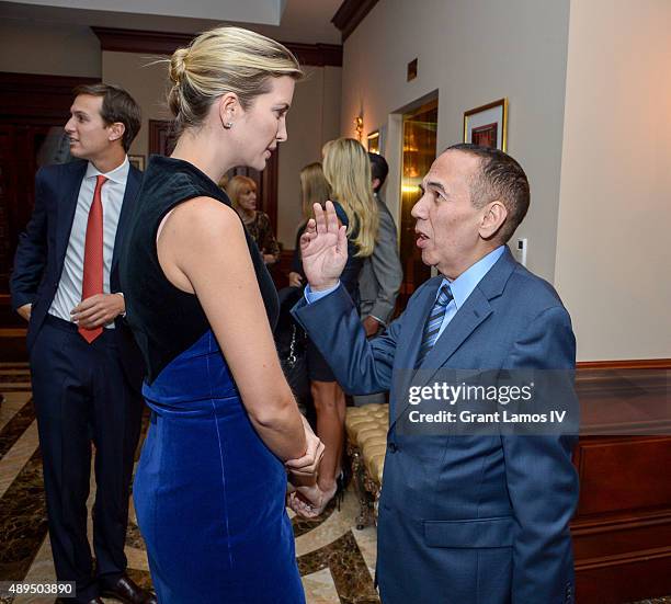 Gilbert Gottfried and Ivanka Trump attend the 9th Annual Eric Trump Foundation Golf Invitational Auction & Dinner at Trump National Golf Club...