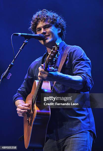 Musician Vance Joy performs before Taylor Swift's concert at the Sprint Center on September 21, 2015 in Kansas City, Missouri.