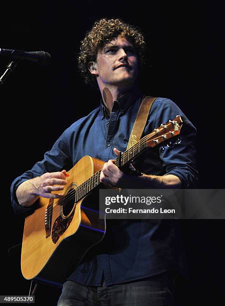 Musician Vance Joy performs before Taylor Swift's concert at the Sprint Center on September 21, 2015 in Kansas City, Missouri.